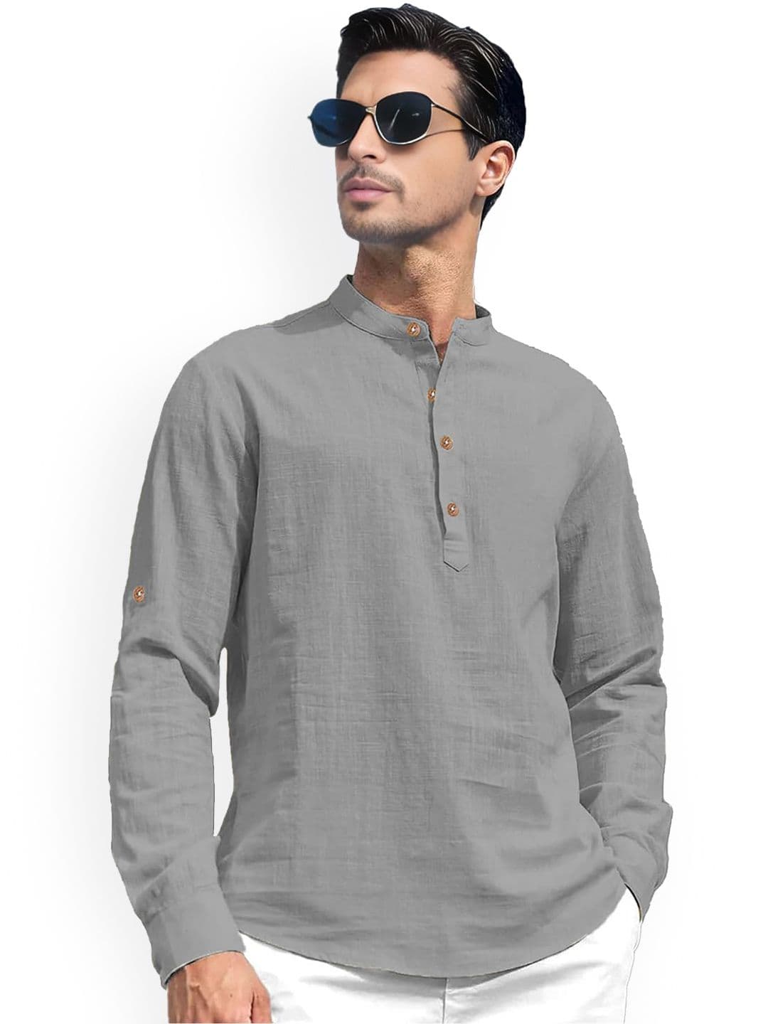 univibe Men Solid Daily Cotton Straight Kurta - view 1