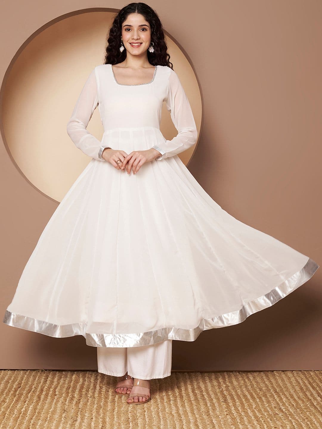 Poshak Hub Women Solid Festive Anarkali Kurta - view 1