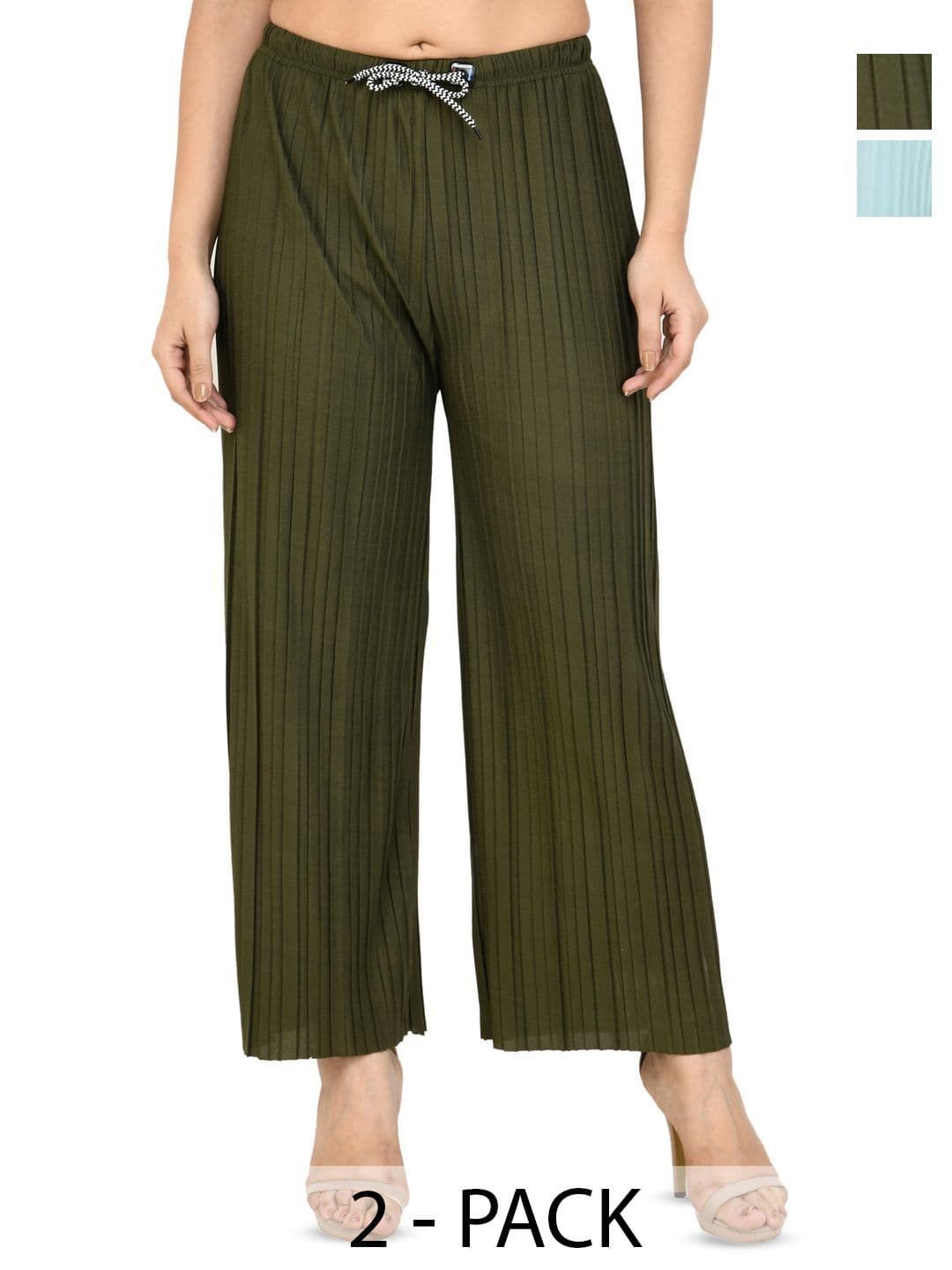 Brainbees Women Pack of 2 Straight Fit Palazzos - view 1