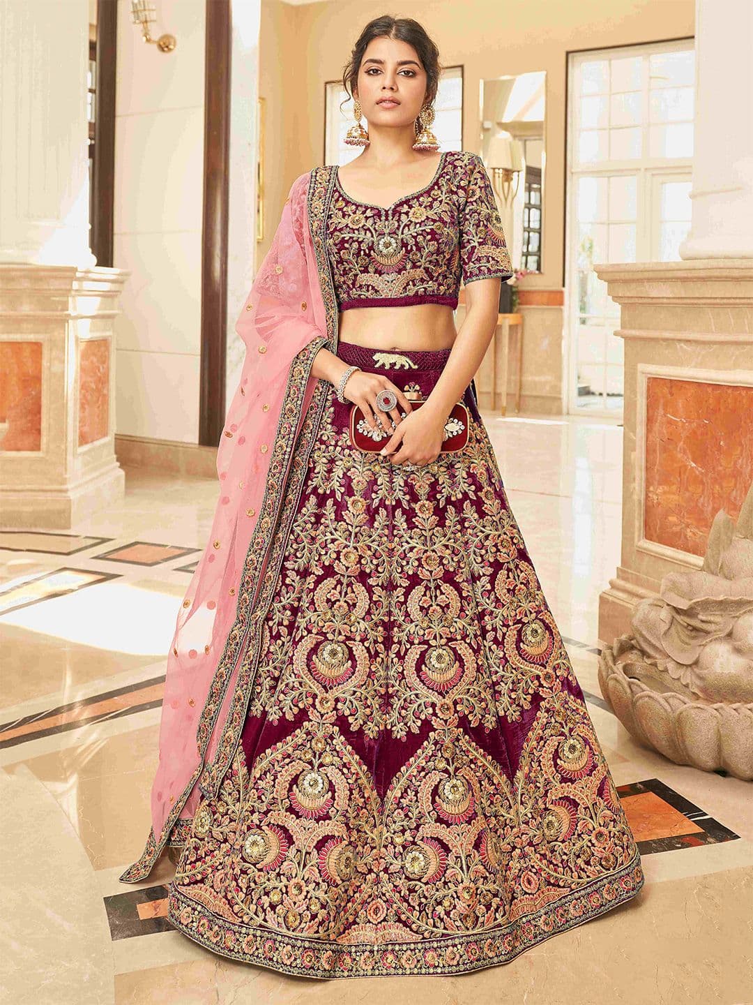 Zeel Clothing Embroidered Sequinned Semi-Stitched Lehenga & Unstitched Blouse With Dupatta - view 1