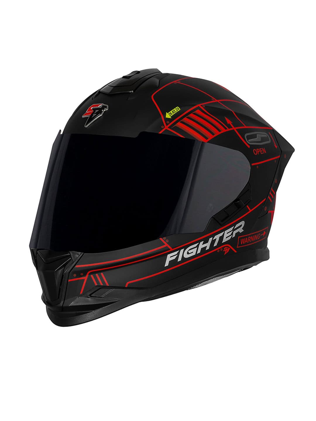 Steelbird Typography Printed SBH 57 Fighter Steel Helmet - view 1