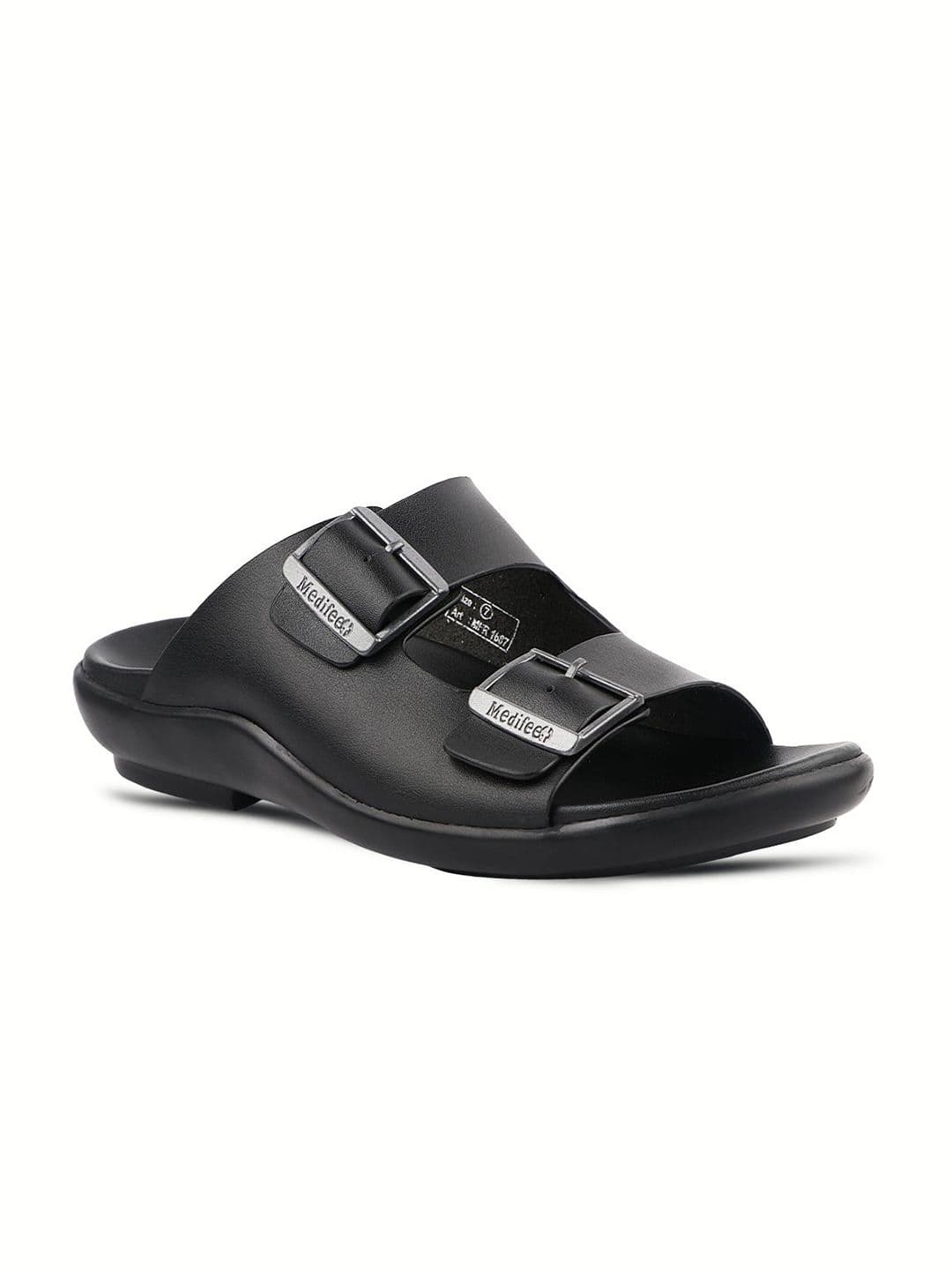 MEDIFEET Men Dual Buckle Slide Comfort Sandals with Arch Support Midsole - view 1