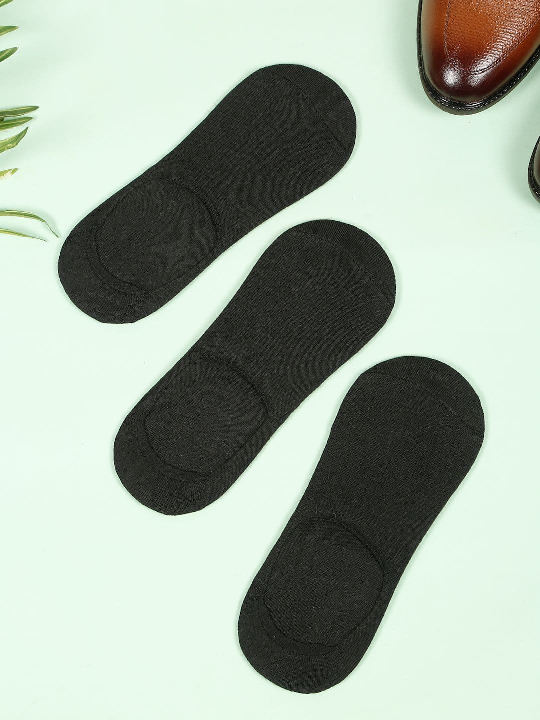Teakwood Leathers Men Pack Of 3 Pure Cotton Shoe Liner Socks - view 1