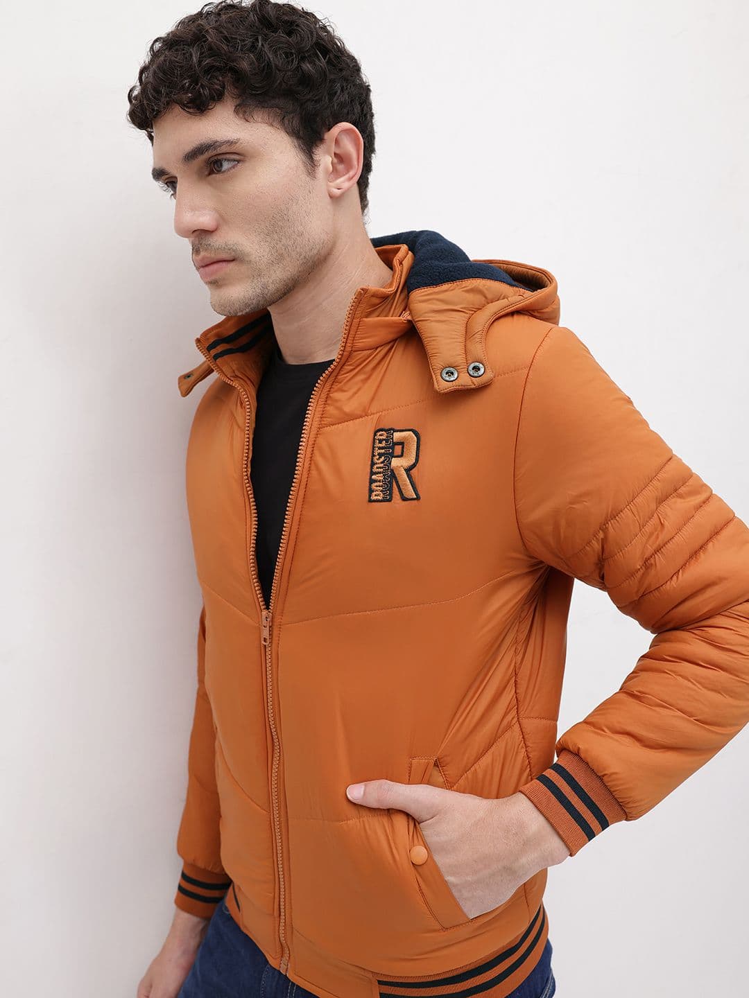 The Roadster Life Co. Applique Detail Padded Jacket with Detachable Hood - view 1