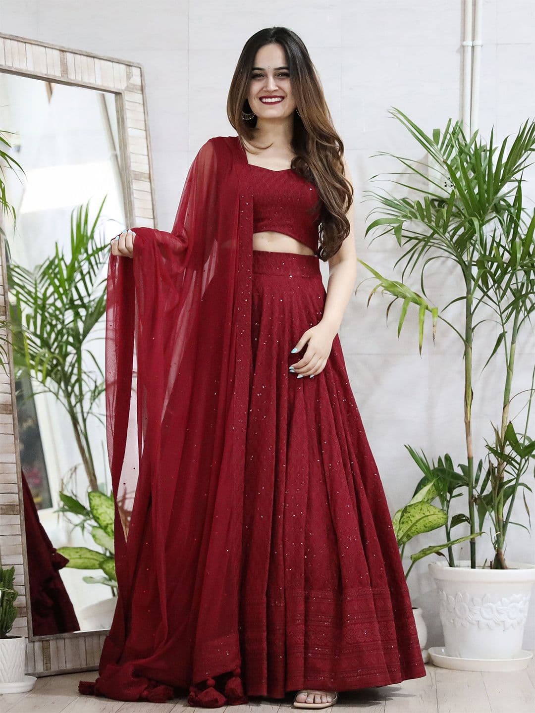 Zeel Clothing Embroidered Sequinned Semi-Stitched Lehenga & Unstitched Choli With Dupatta - view 1