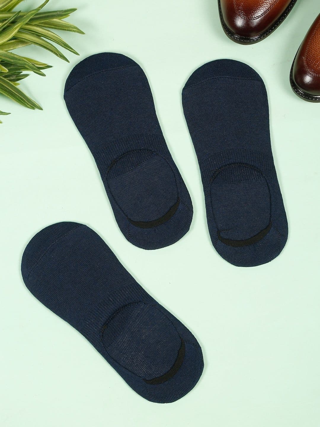 Teakwood Leathers Men Pack Of 3 Pure Cotton Shoe Liner Socks - view 1