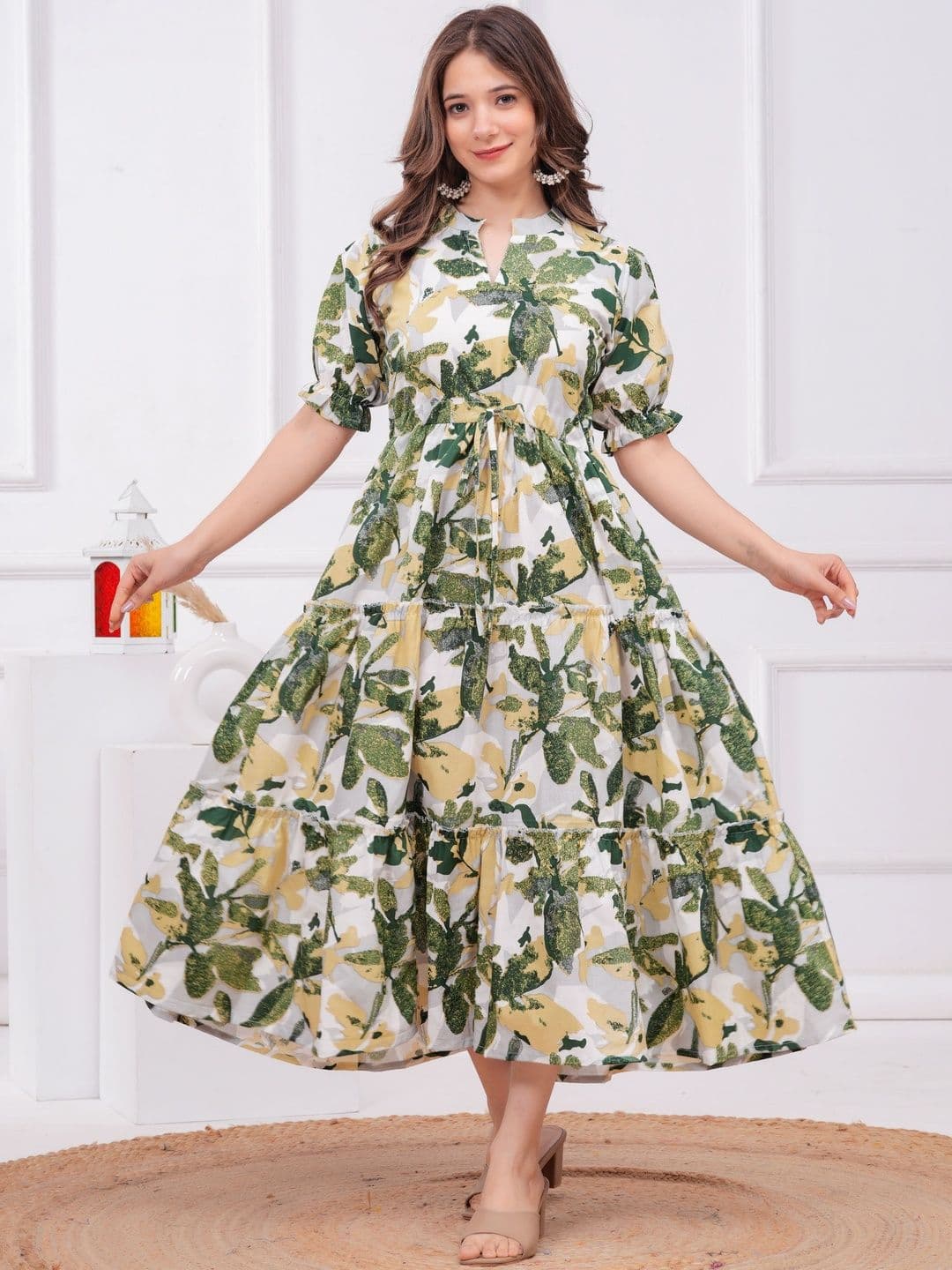 Clothi Fab Women Woven Design Cotton Anarkali Kurtas - view 1