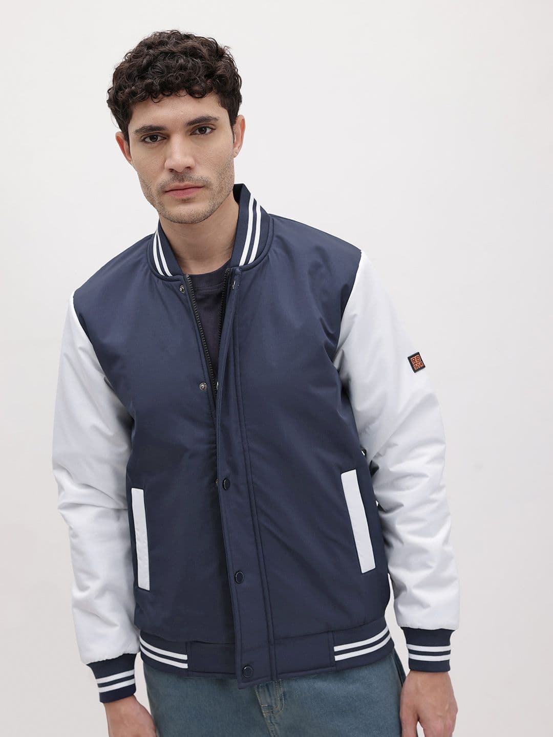 The Roadster Life Co. Contrast Collar Varsity Jacket - view 1