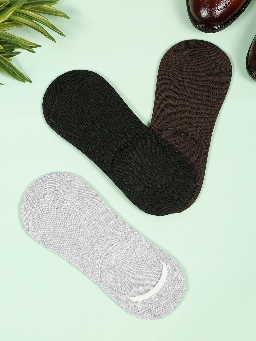 Teakwood Leathers Men Pack Of 3 Pure Cotton Shoe Liner Socks - view 1