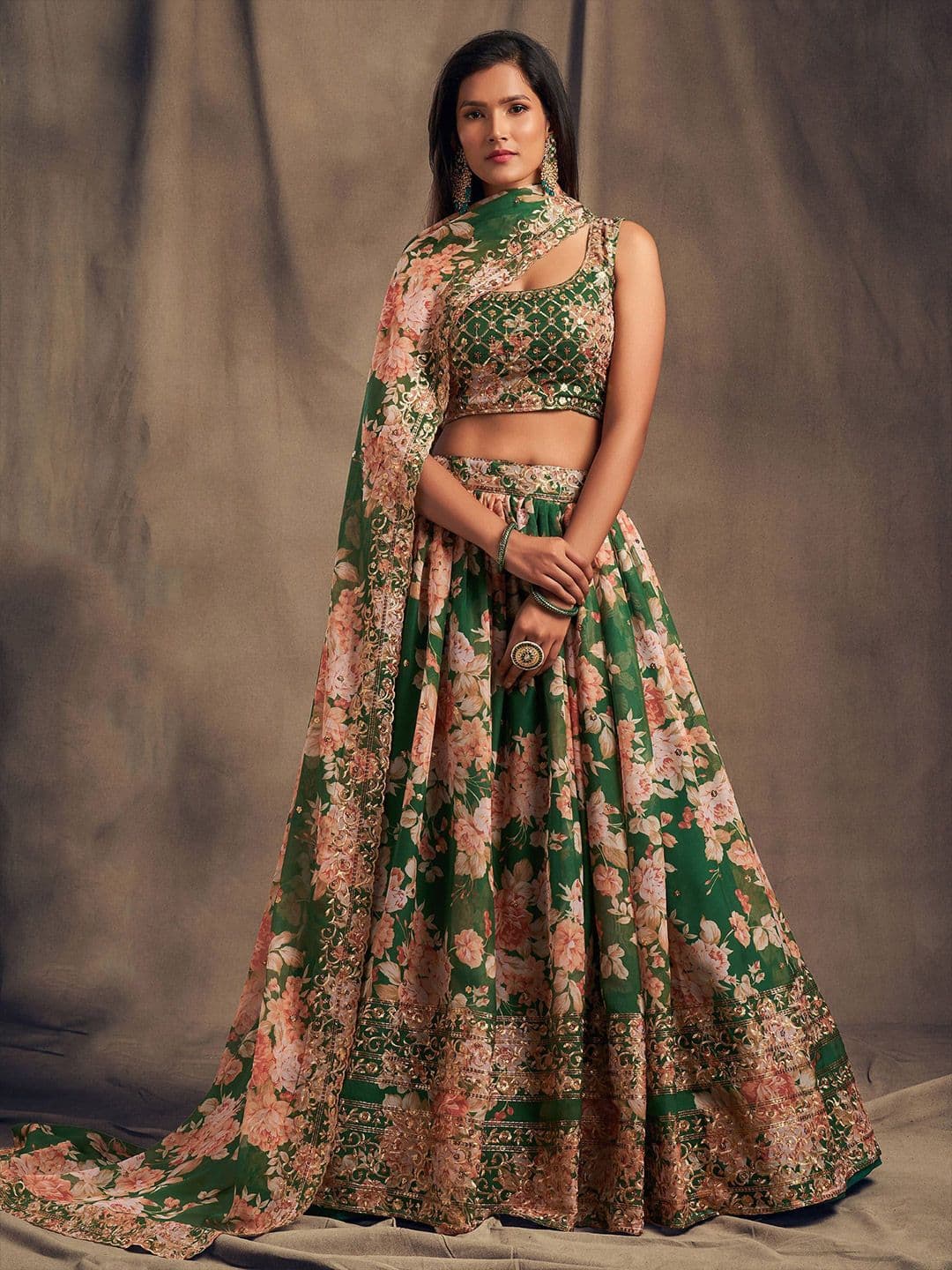 Zeel Clothing Embroidered Sequinned Semi-Stitched Lehenga & Unstitched Choli With Dupatta - view 1