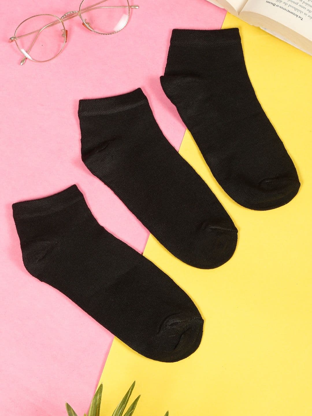 Teakwood Leathers Men Pack Of 3 Pure Cotton Ankle Length Socks - view 1