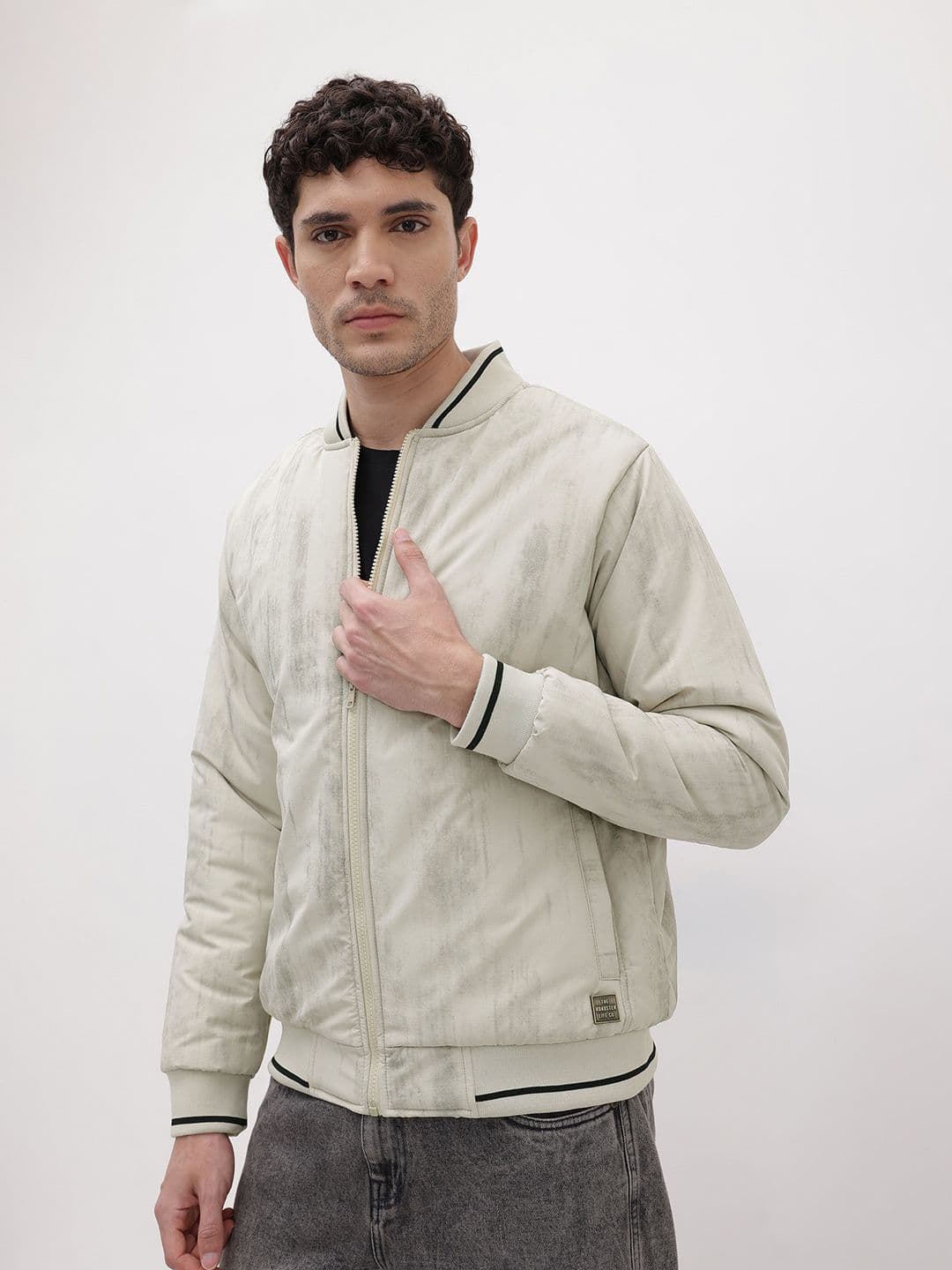 The Roadster Life Co. Melange Effect Bomber Jacket