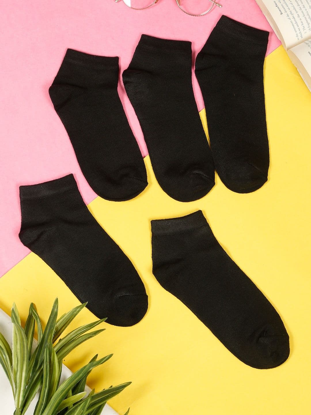Teakwood Leathers Men Pack Of 5 Pure Cotton Ankle Length Socks - view 1
