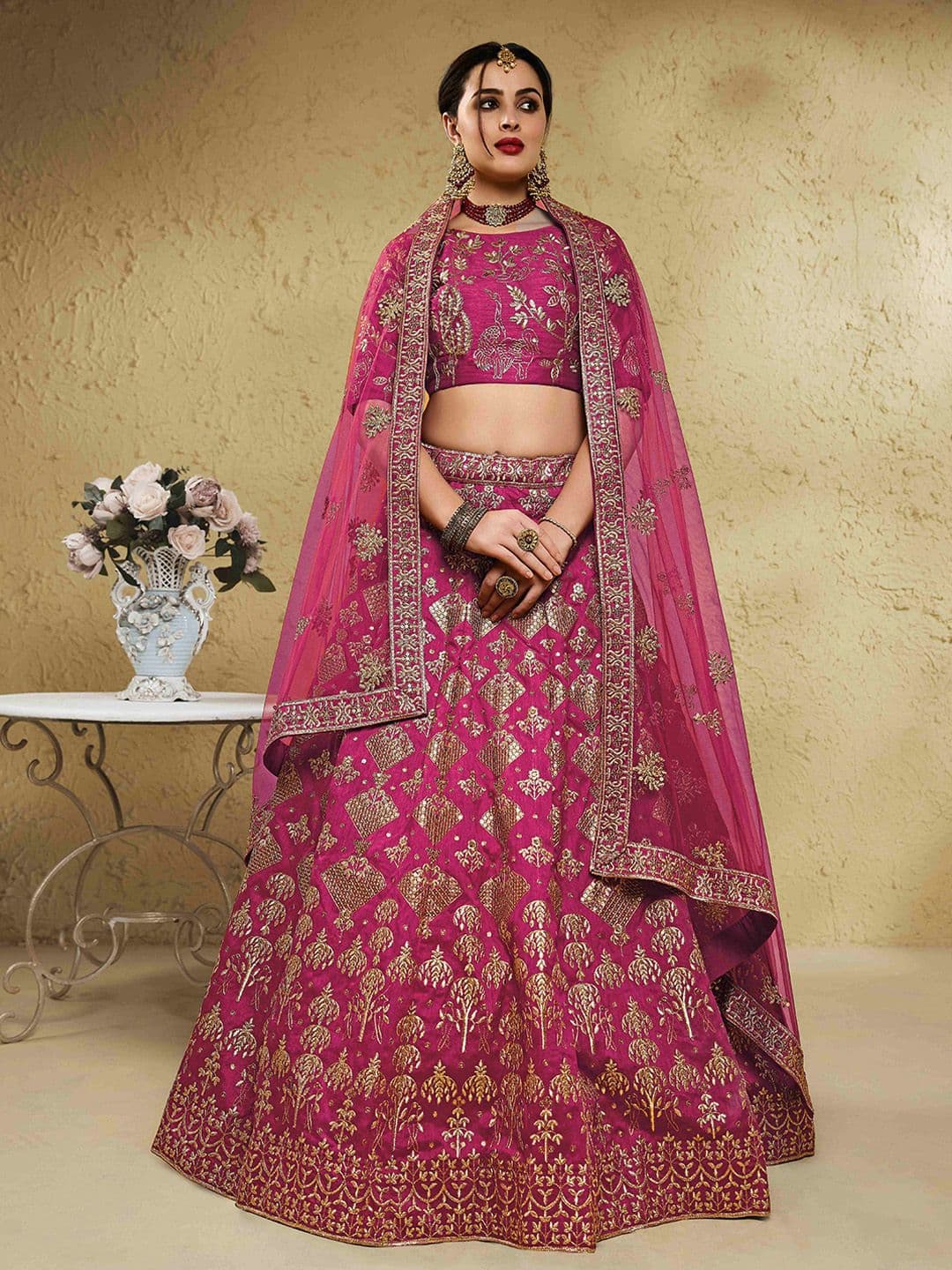 Zeel Clothing Embroidered Sequinned Semi-Stitched Lehenga & Unstitched Blouse With Dupatta - view 1