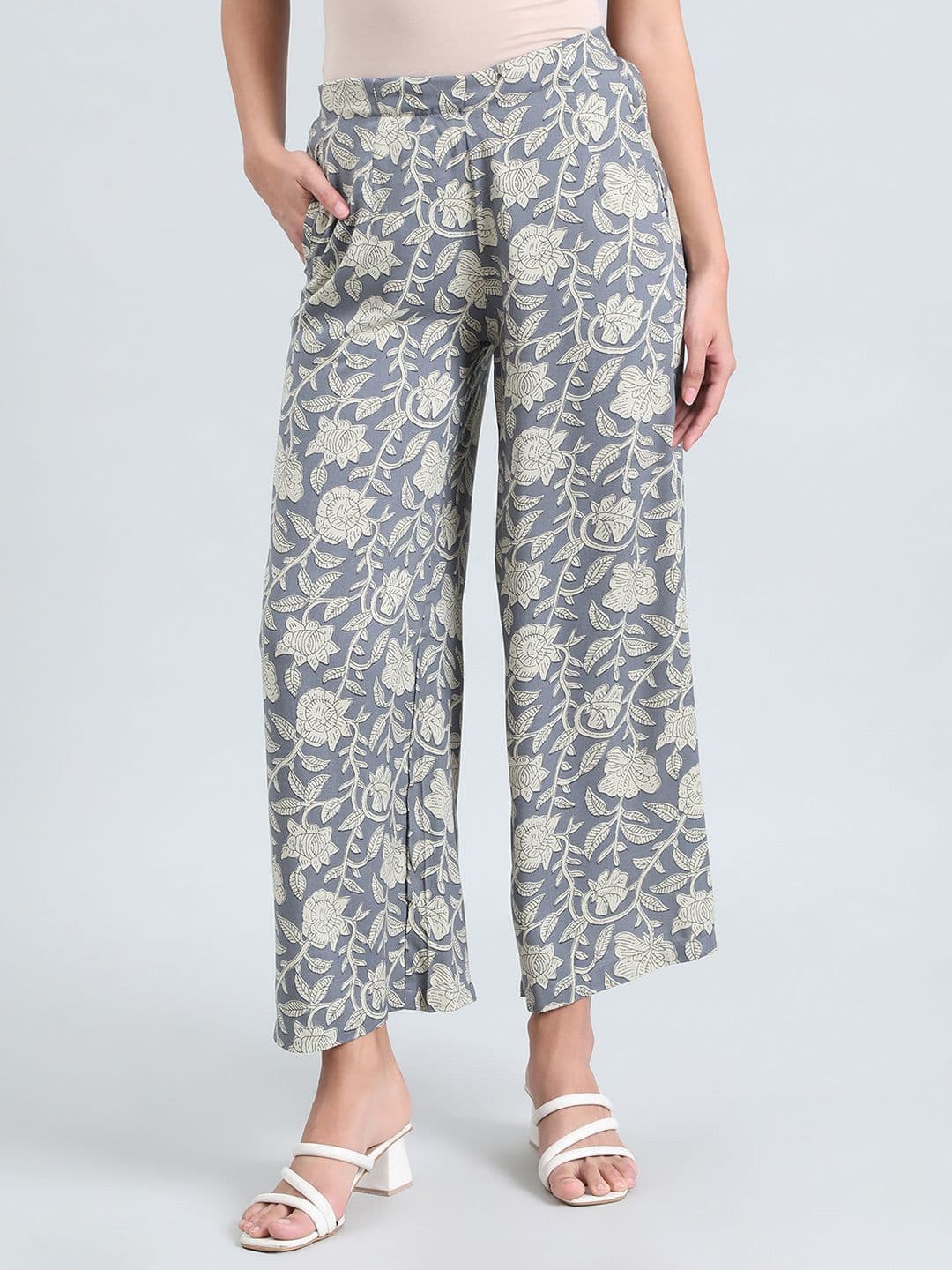 Go Colors Women Floral Print Straight Fit Palazzo - view 1