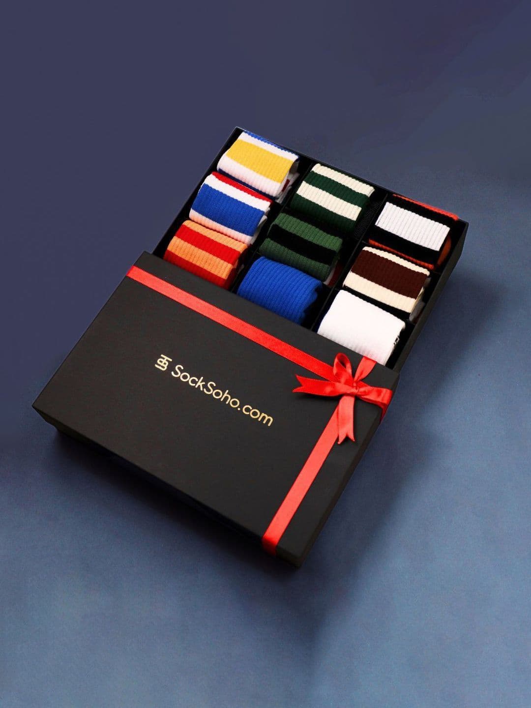 SockSoho The Runners Gift Box Men Pack Of 9 Assorted Calf Length Socks - view 1