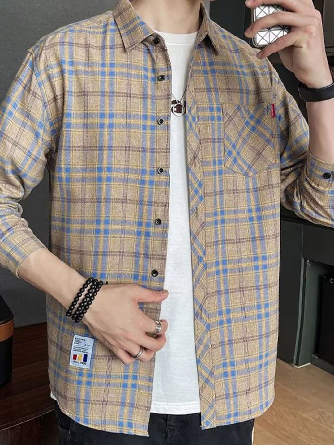 StyleCast Men Checked Spread Collar Regular Fit Casual Shirt - view 1