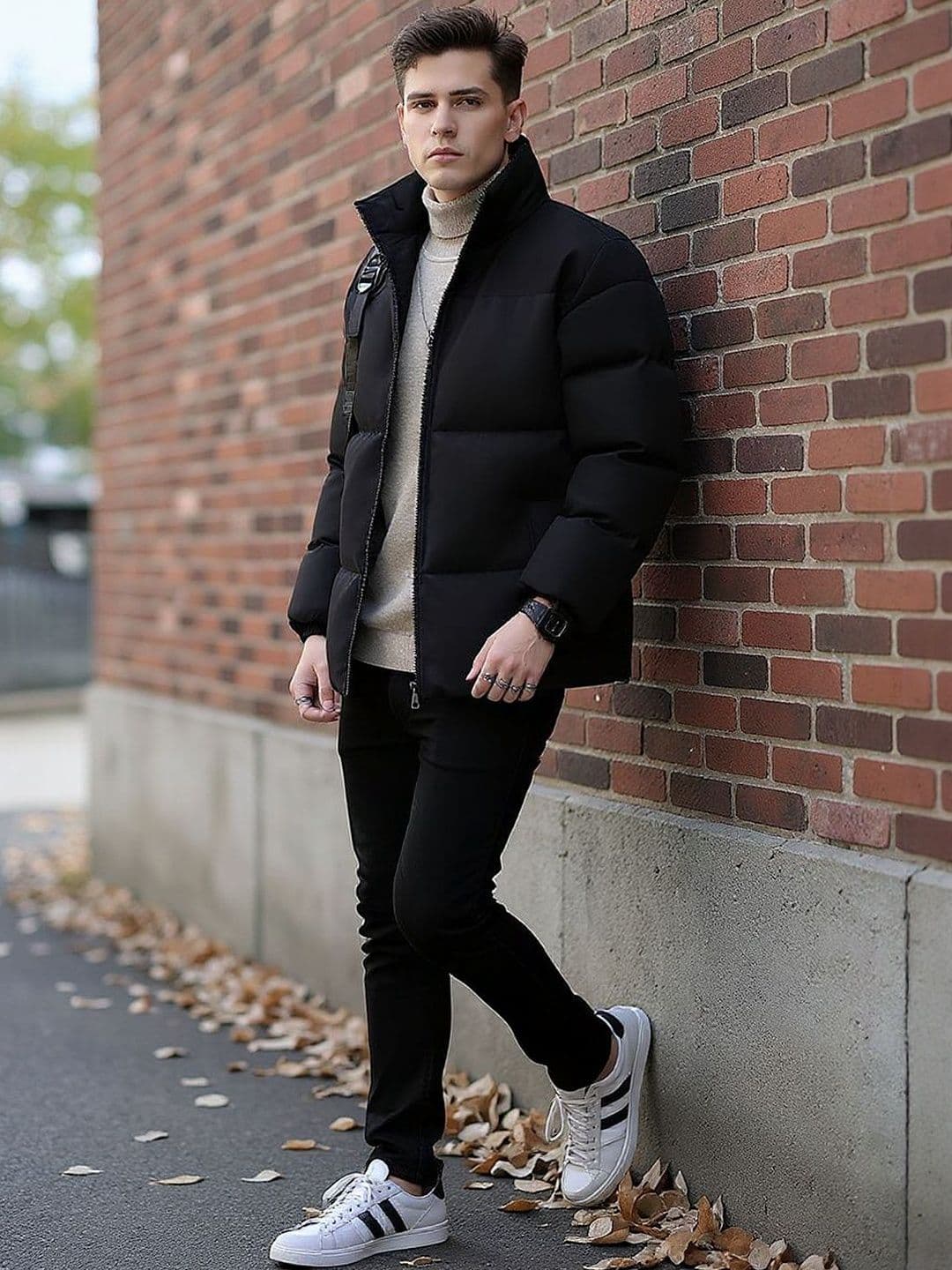 HERE&NOW Men Mock Collar Insulator Open Front Jacket - view 1