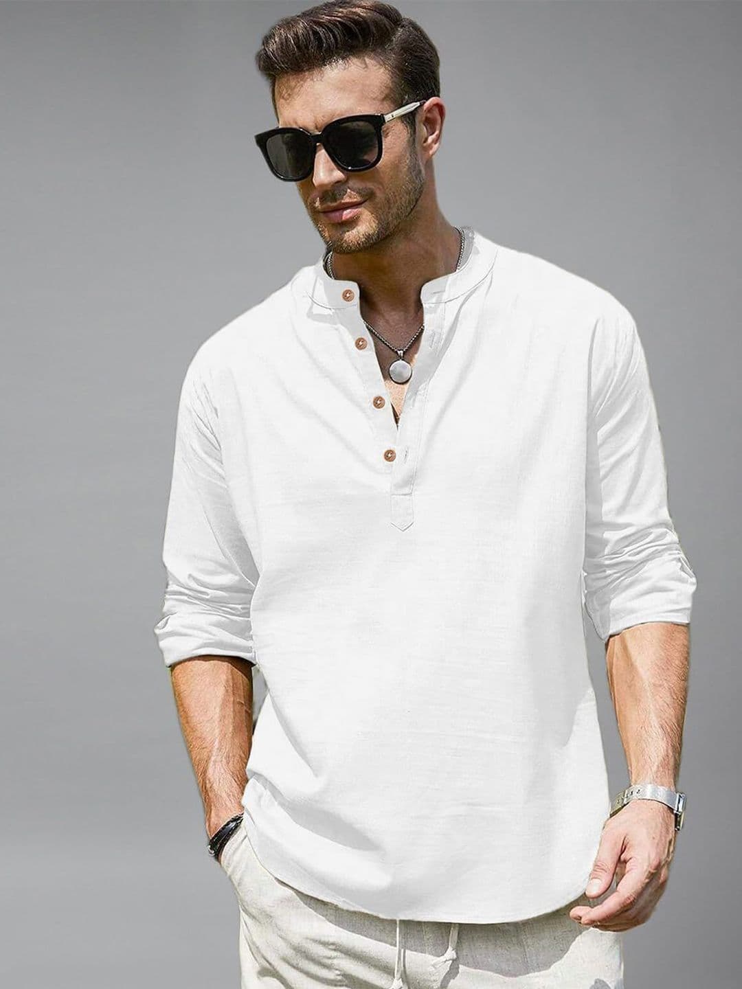 Vida Loca Men Solid Festive Cotton Straight Kurta - view 1