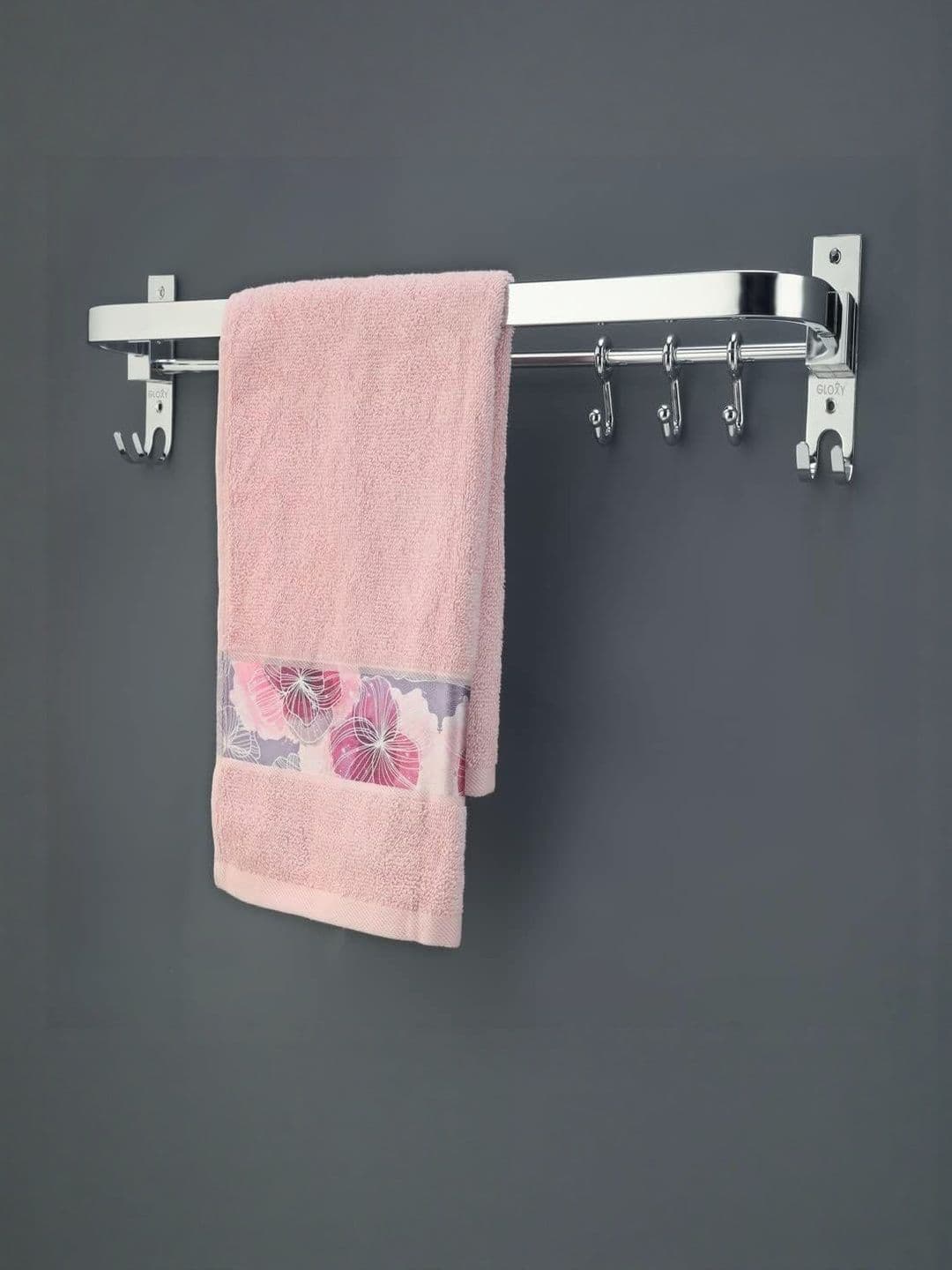 GLOXY Silver-Toned Solid Stainless Steel Towel Rod - view 1