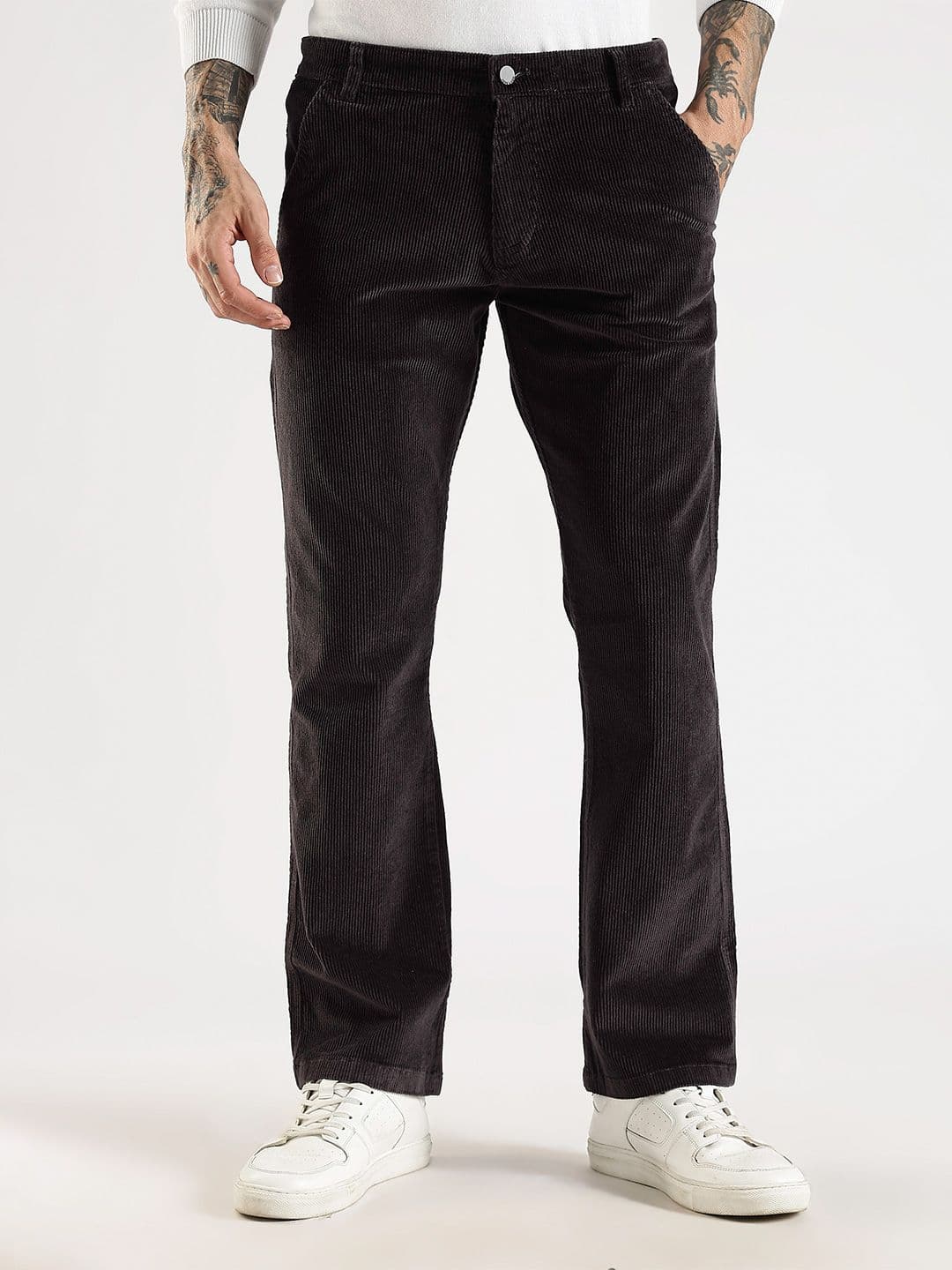 HERE&NOW Men Straight Fit Mid-Rise Low Distress Jeans - view 1