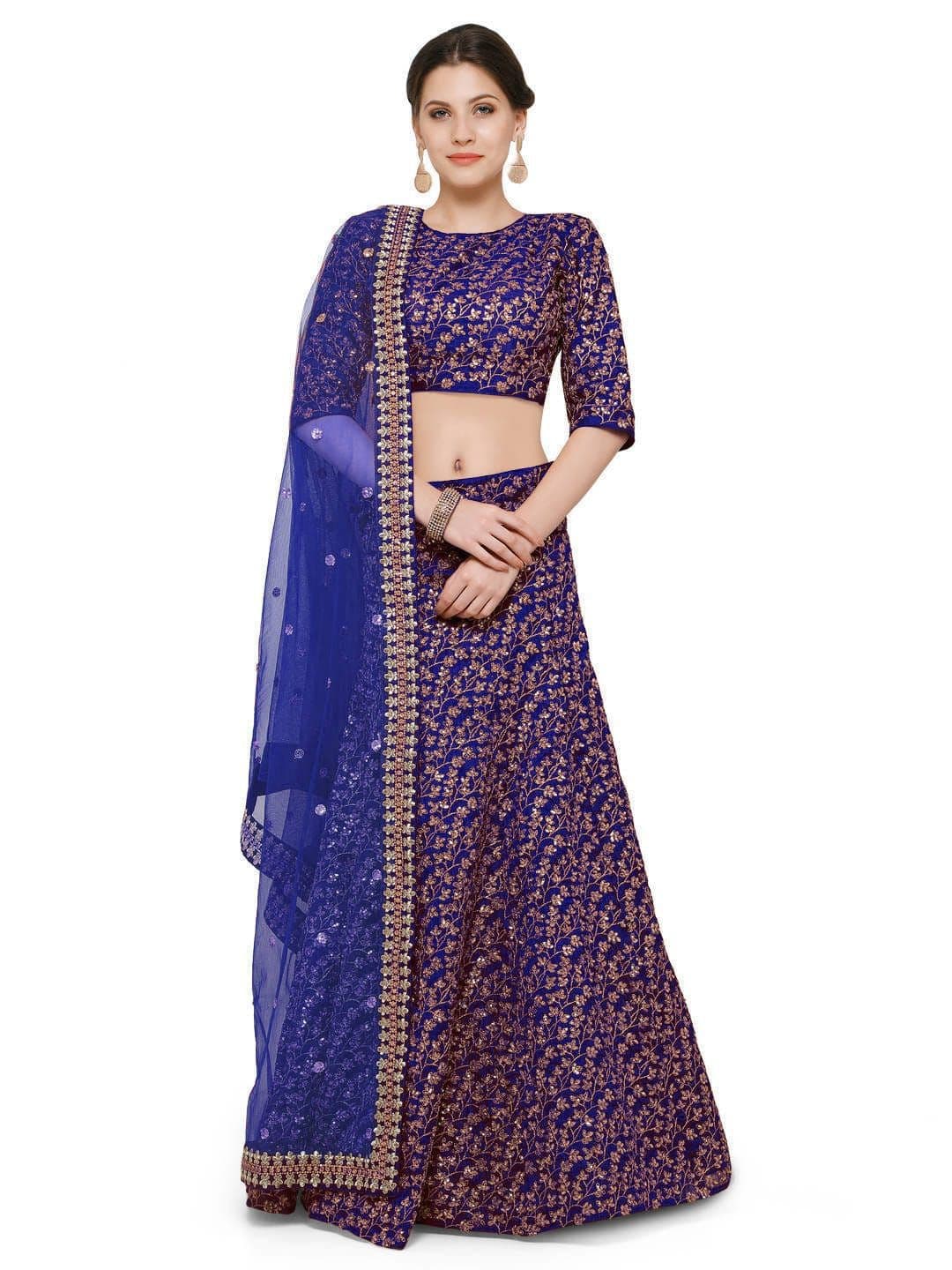 Zeel Clothing Embroidered Sequinned Semi-Stitched Lehenga & Unstitched Choli With Dupatta - view 1
