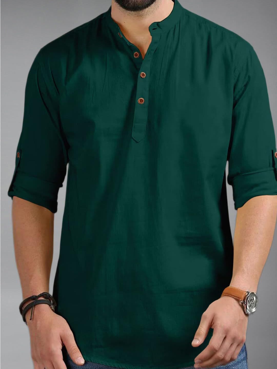 Vida Loca Men Solid Festive Cotton Straight Kurta - view 1