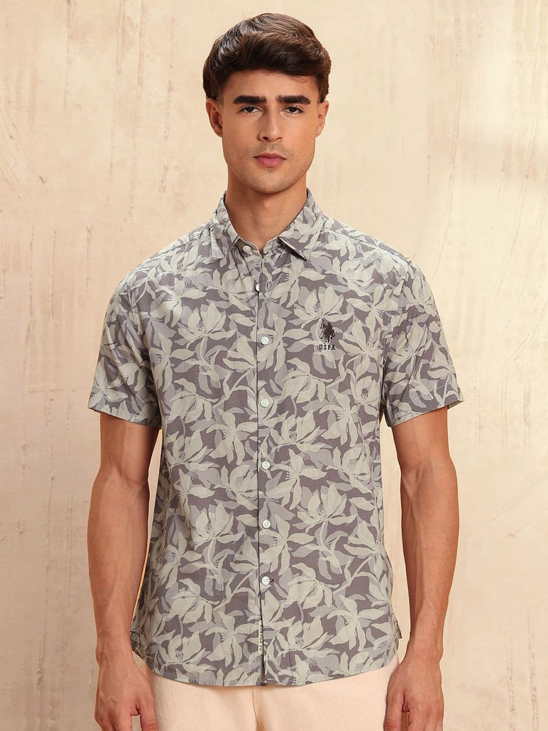 U.S. Polo Assn. Denim Co. Legend Of Horseshoe Slim Fit Floral Printed Casual Shirt - view 1