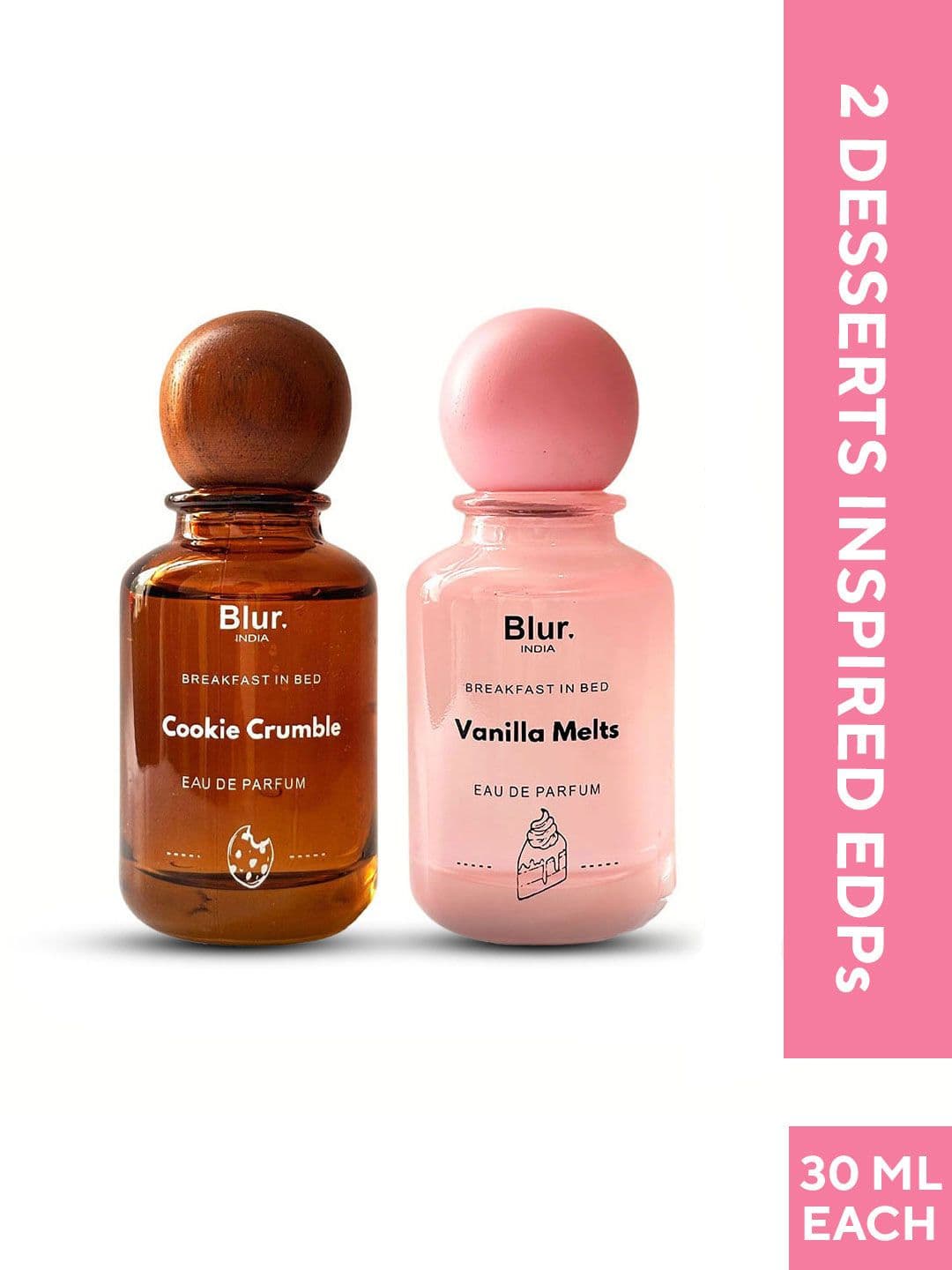 BLUR INDIA Women Set Of 2 Vanilla Melts & Cookie Crumble Eau De Parfum - 30 ml Each - view 1