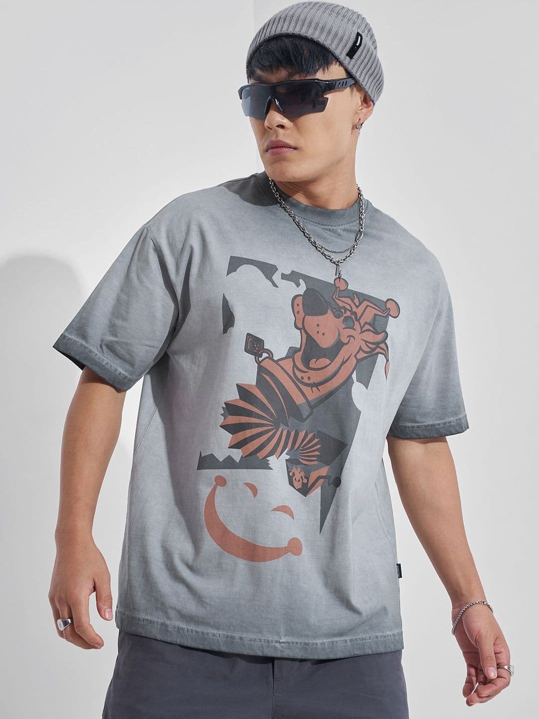 HIGHLANDER Men Scooby-Doo Graphic Printed Round Neck Oversized T-shirt - view 1