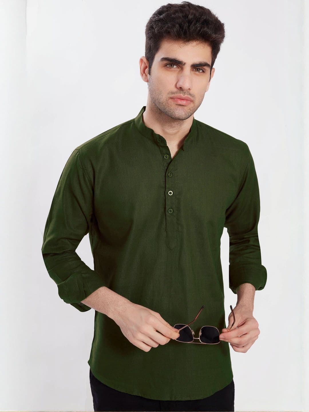 PulseIQ Men Cotton A-Line Kurtas - view 1