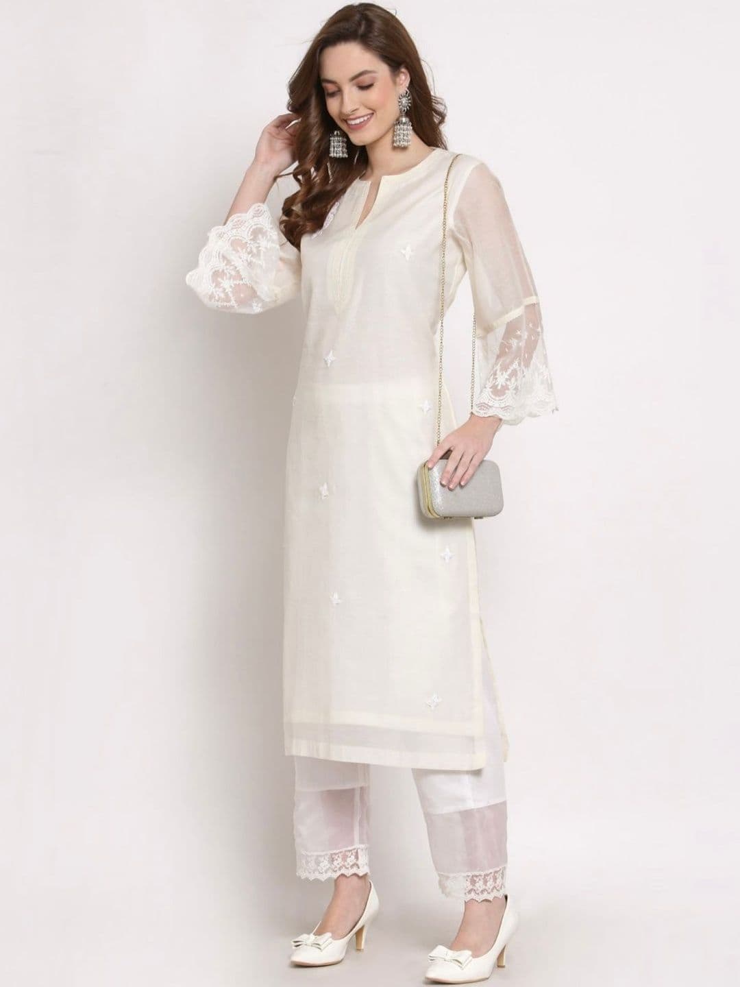 Moda Rapido Women Self Design Wide Leg Ethnic Palazzos - view 1