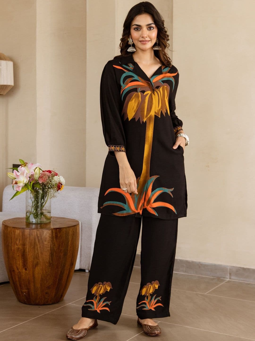 Sangria Women Viscose Rayon Printed Co-ords - view 1