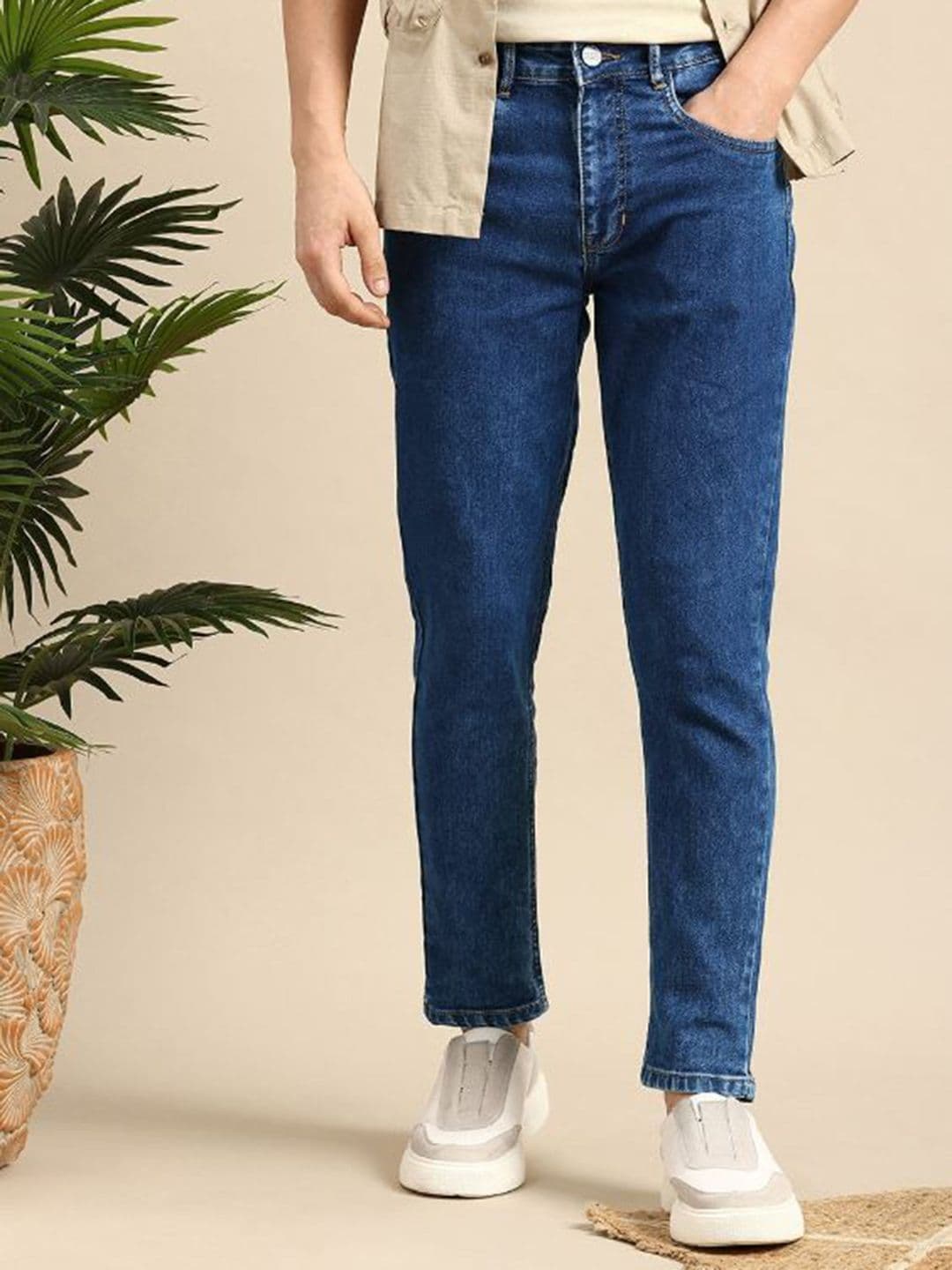 Mast & Harbour Men Classic Slim Fit Mid-Rise Stretchable Jeans - view 1