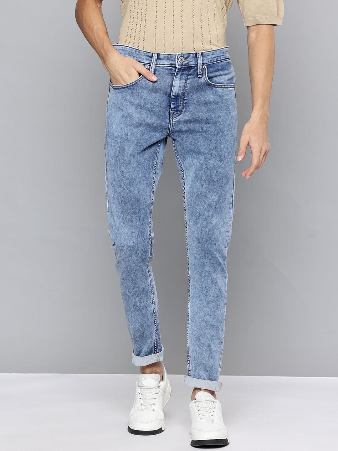 Flying Machine Men Slim Tapered Fit Mid-Rise Heavy Fade Acid Wash Stretchable Jeans - view 1