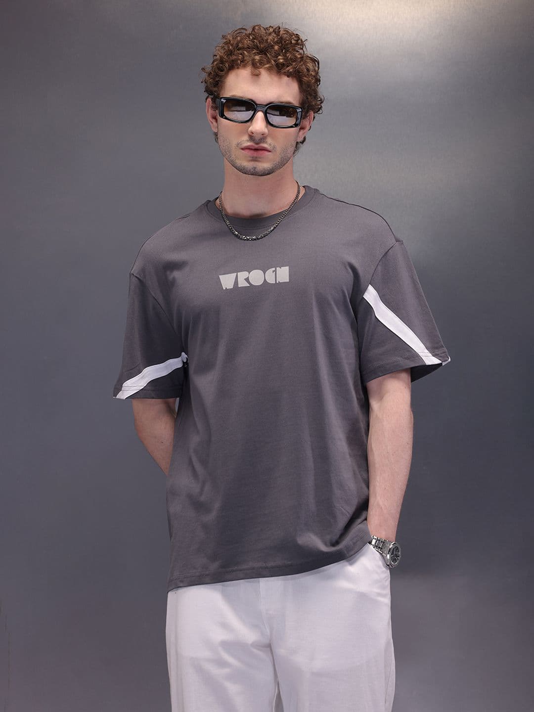 WROGN Men Printed Round Neck Short Sleeves T-shirt - view 1