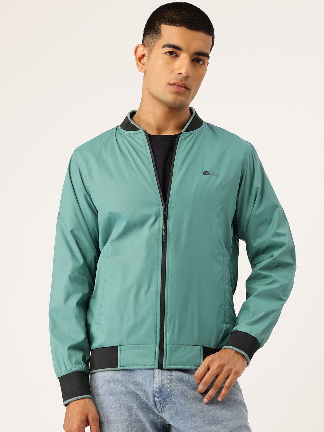 Okane Contrast Collar Bomber Jacket - view 1