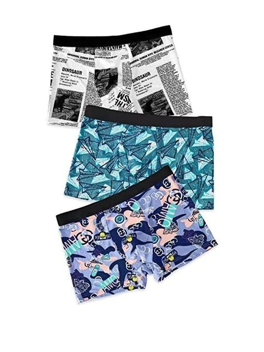 ASJAR Men Pack Of 3 Printed Cotton Boxer Shorts - view 1