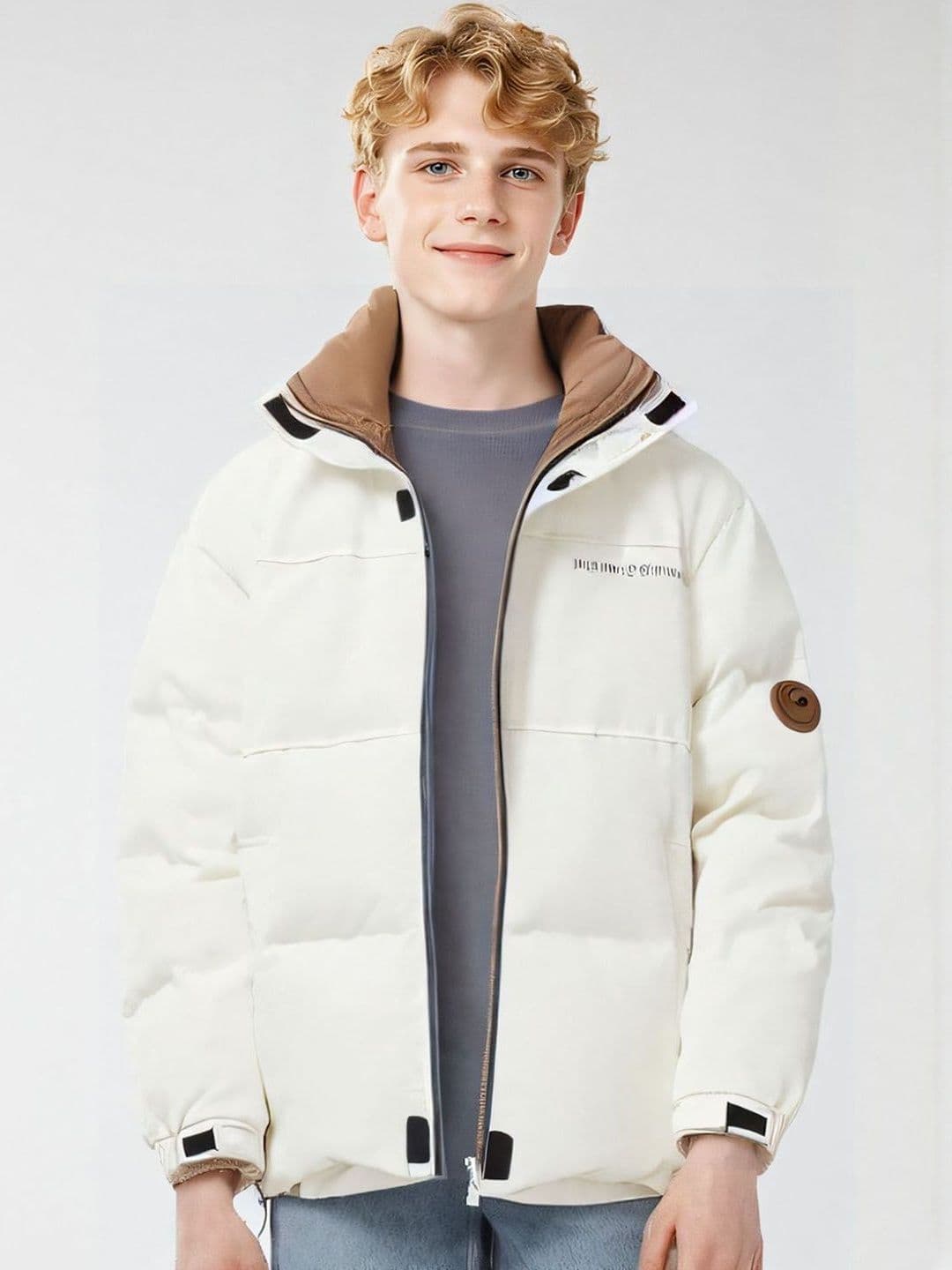 HERE&NOW Solid Mandarin Collar Long Sleeves Puffer Jacket - view 1