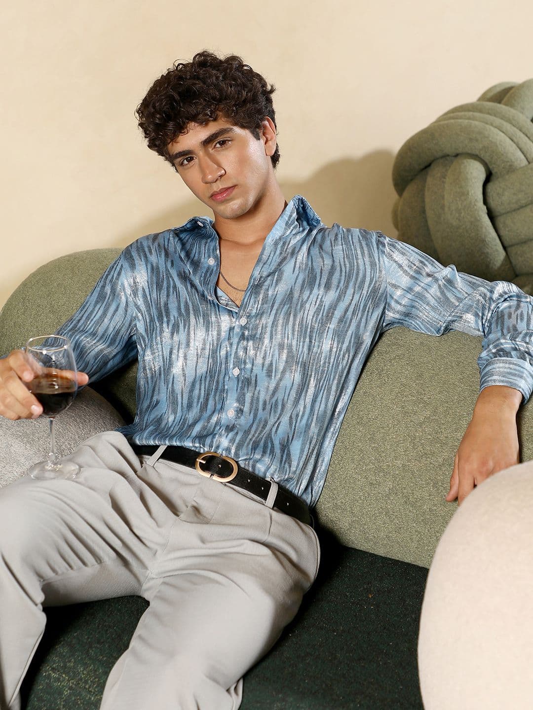 CAHOOT Abstract Printed Comfort Satin Casual Shirt - view 1