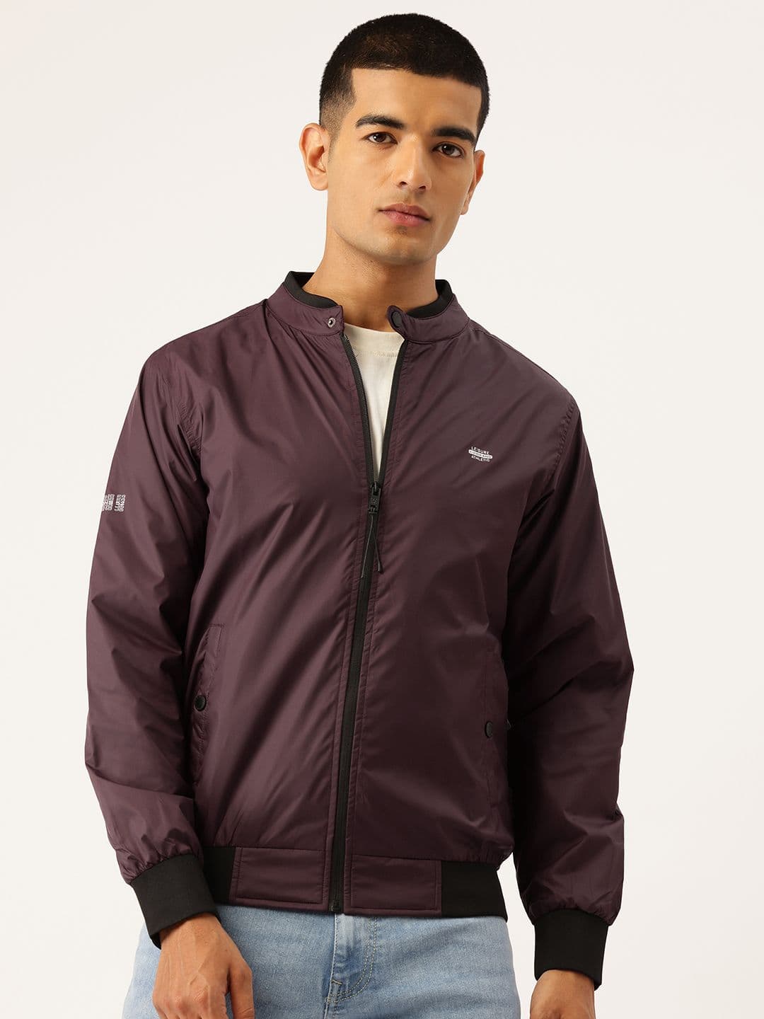 Okane Stand Collar Bomber Jacket - view 1