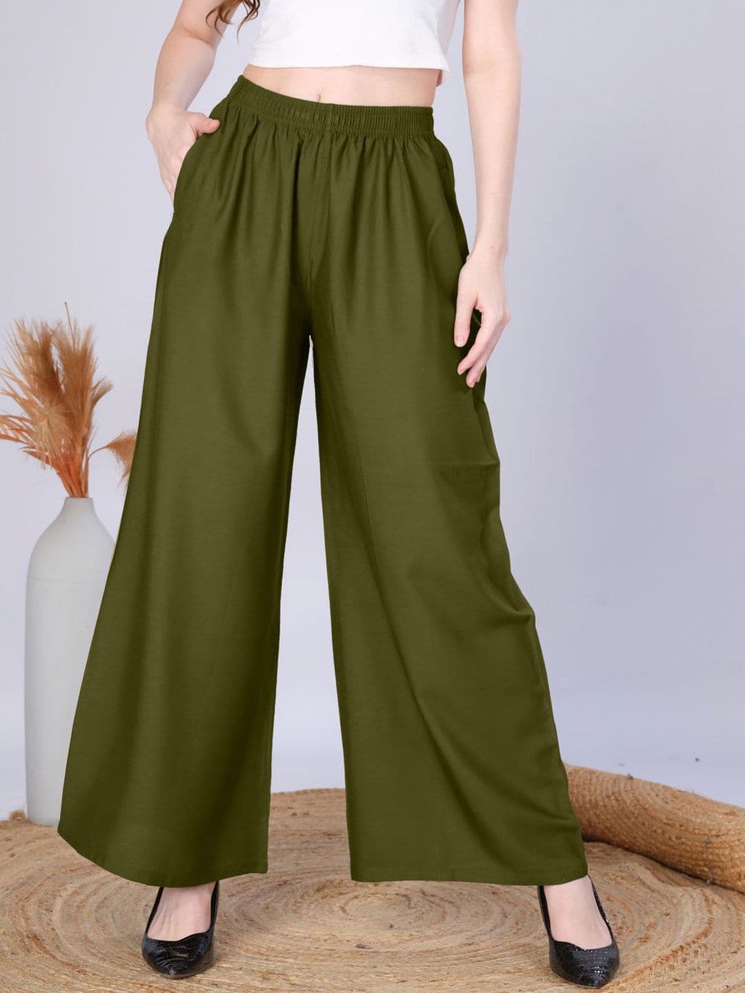 Vivika Women Flared Palazzos With Pocket - view 1
