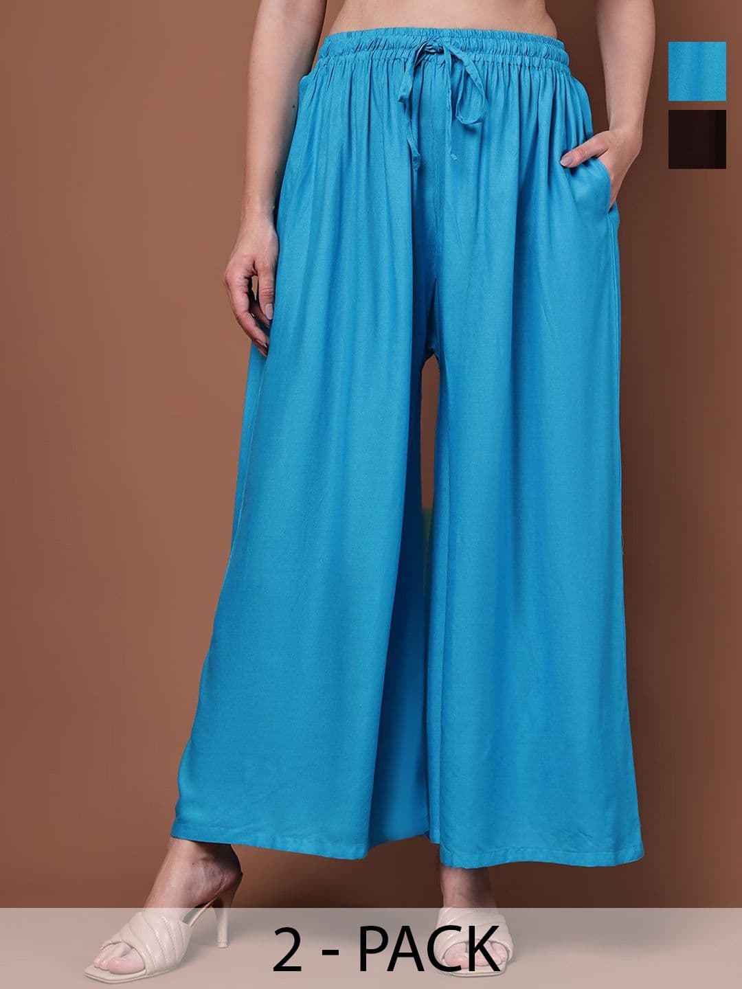 Valles365 by S.C. Women Pack of 2 Flared Palazzos - view 1