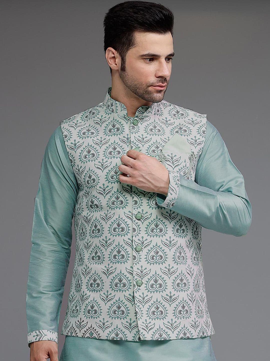 Utsav Fashion Men Digital Printed Mandarin Collar Nehru Jacket - view 1