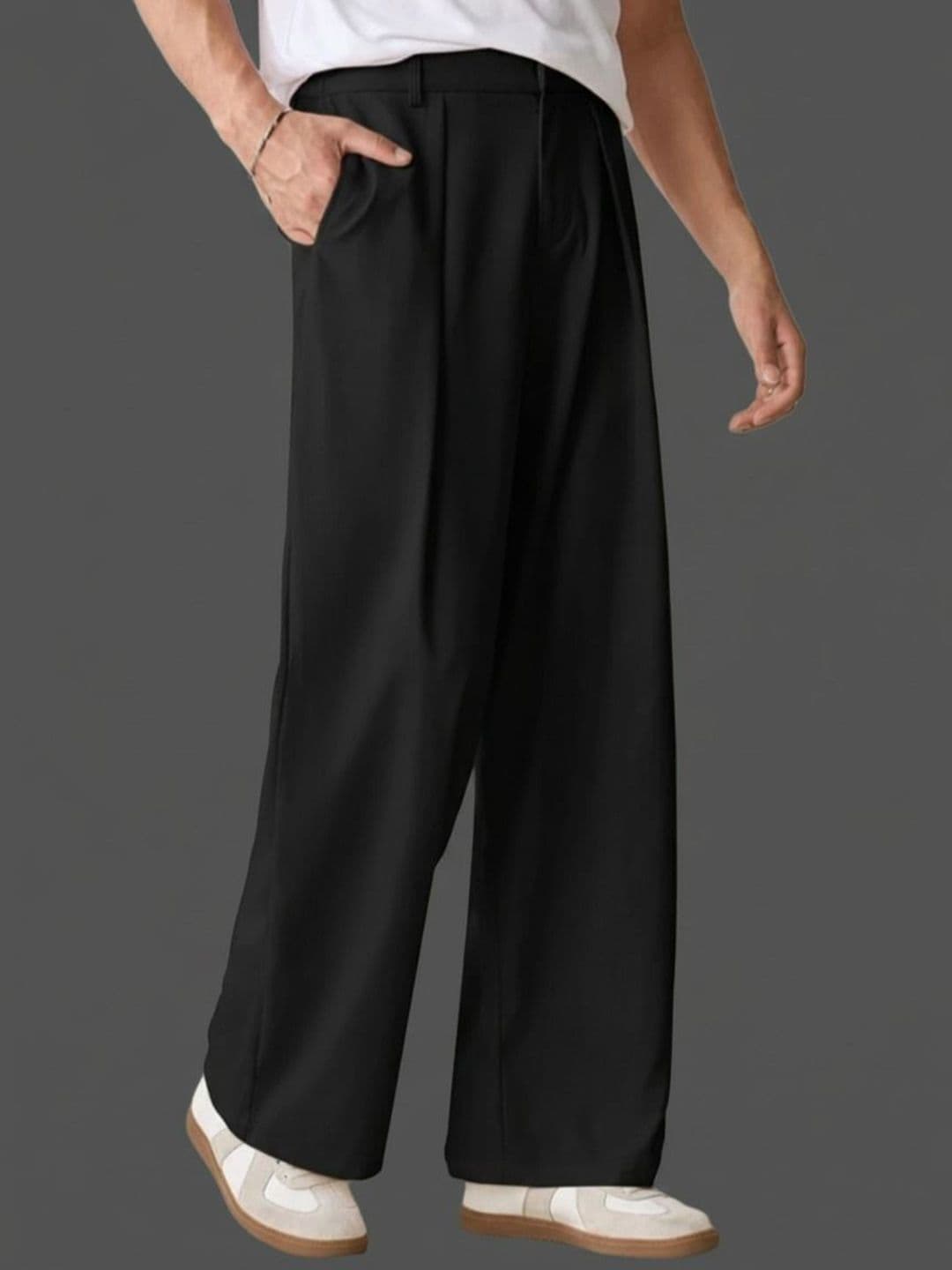 BROADSTAR Men Relaxed Straight Leg Straight Fit Mid-Rise Formal Trousers - view 1