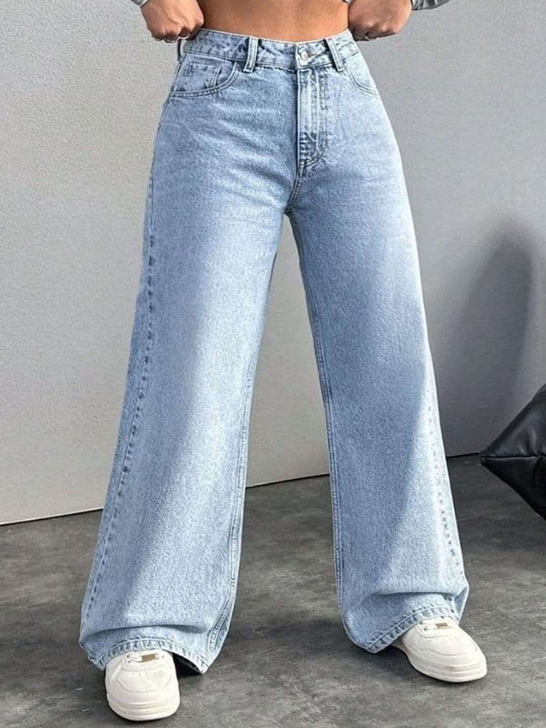 VK FASHION Women Jean Wide Leg High-Rise Light Fade Stretchable Jeans - view 1