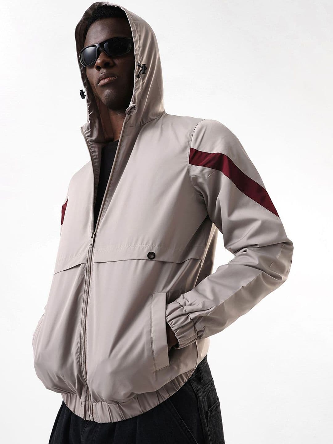Dennis Lingo Men Solid Hooded Full Sleeves Lightweight Open-Front Jacket