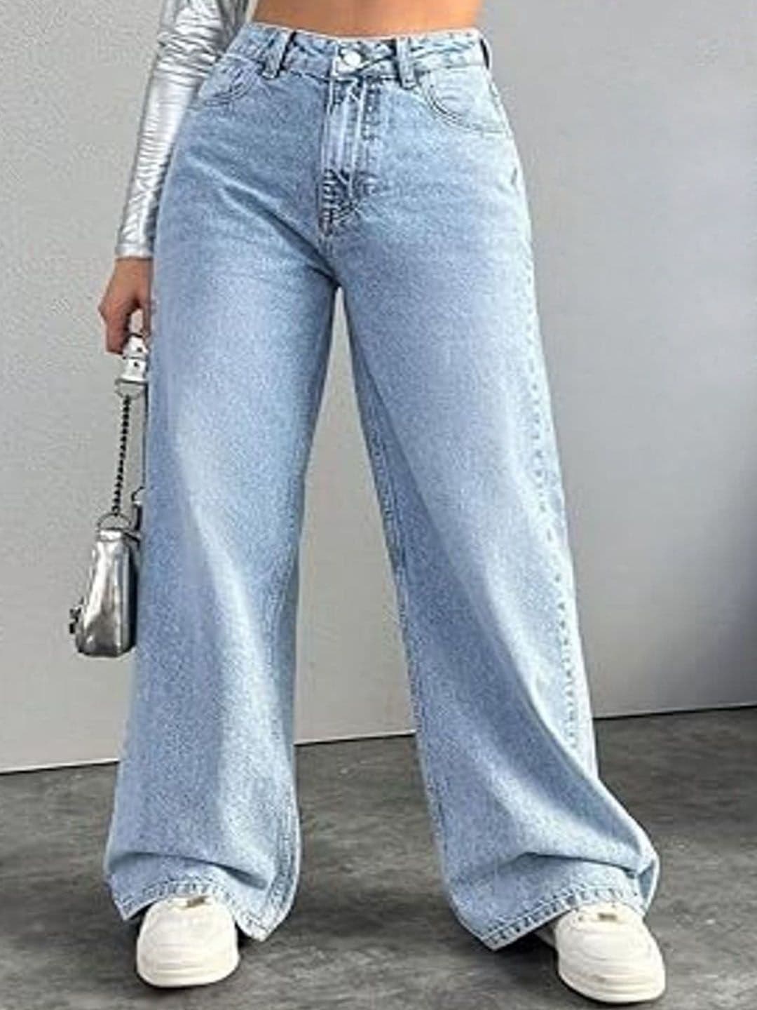 VBEAUTI Women Jean Boyfriend Fit High-Rise Light Fade Acid Wash Stretchable Jeans - view 1