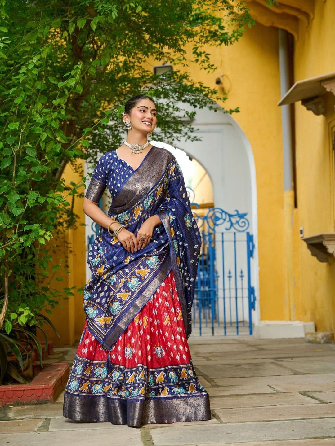 RUNAYA NX Ethnic Motifs Printed Semi-Stitched Lehenga With Unstitched Choli & Dupatta - view 1