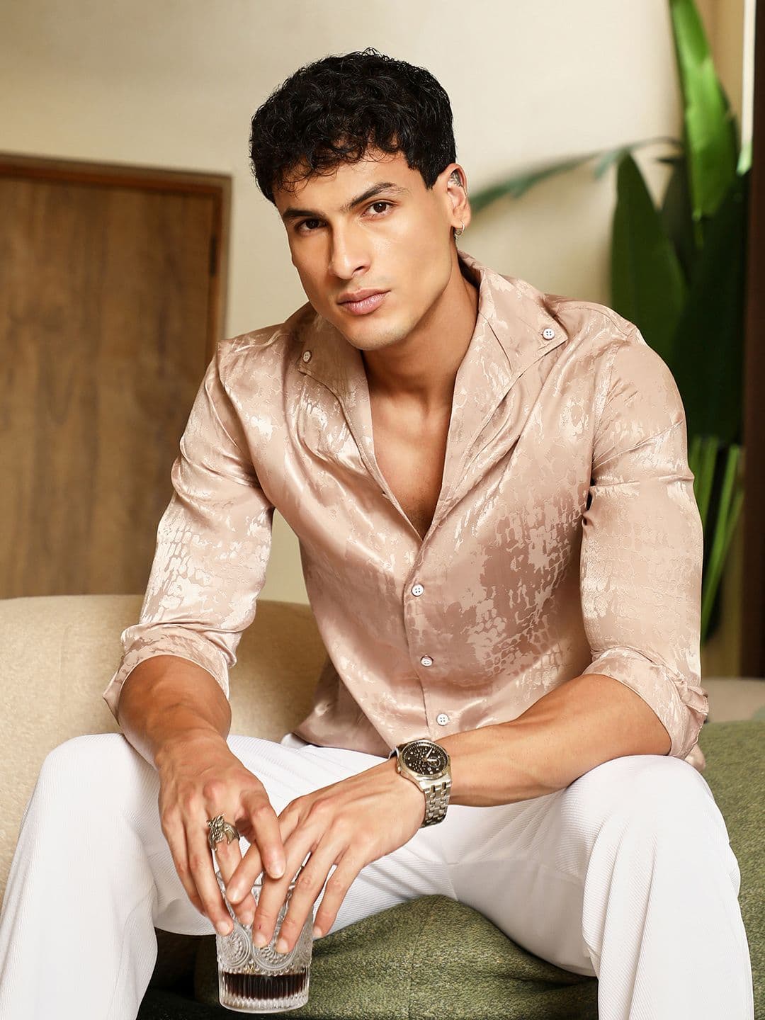 CAHOOT Abstract Printed Comfort Satin Casual Shirt - view 1